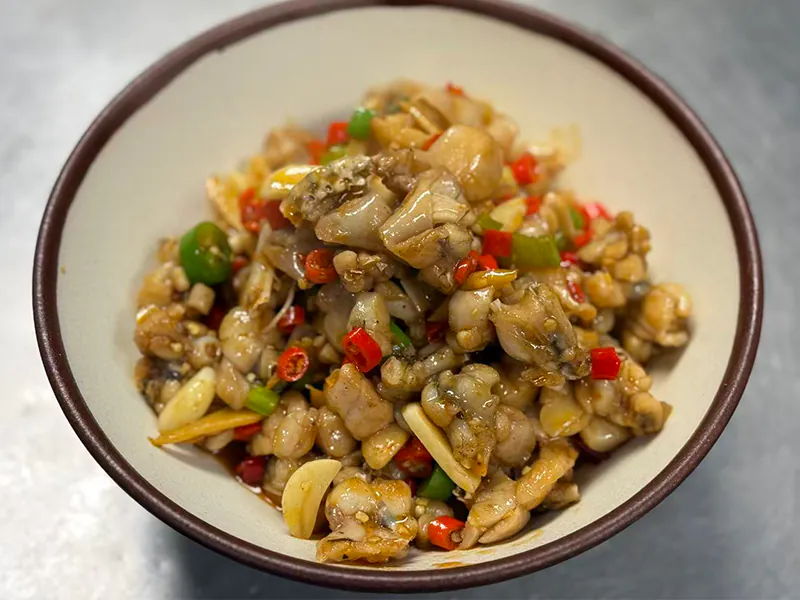 Tender stir-fried bullfrog with fresh chili peppers at Hunan Bistro (Dallas), a Chinese Restaurant in Plano